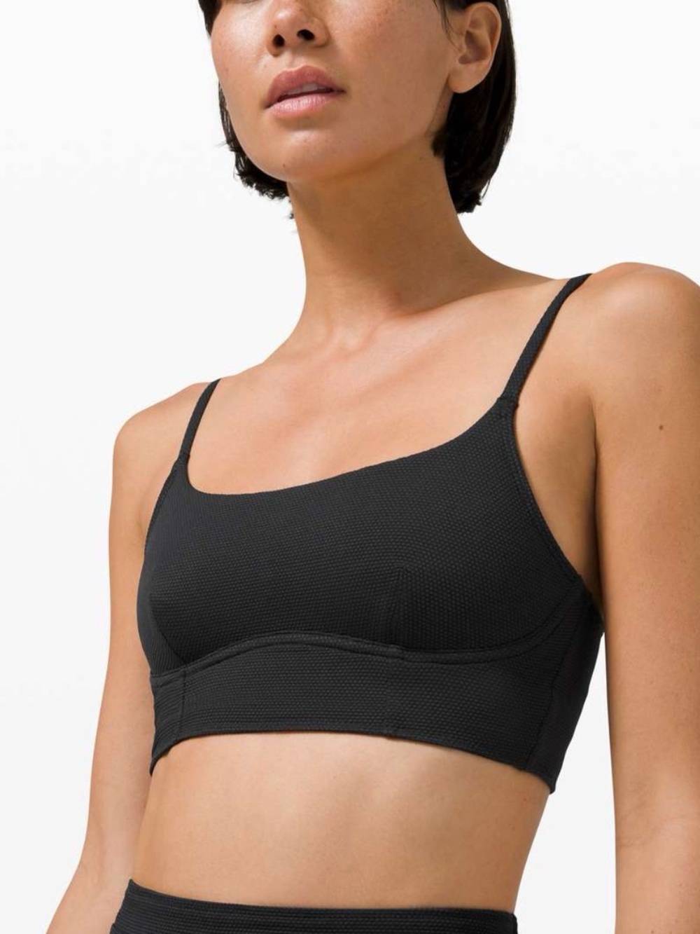 lululemon athletica Black Honeycomb Bralette Swim Top small
